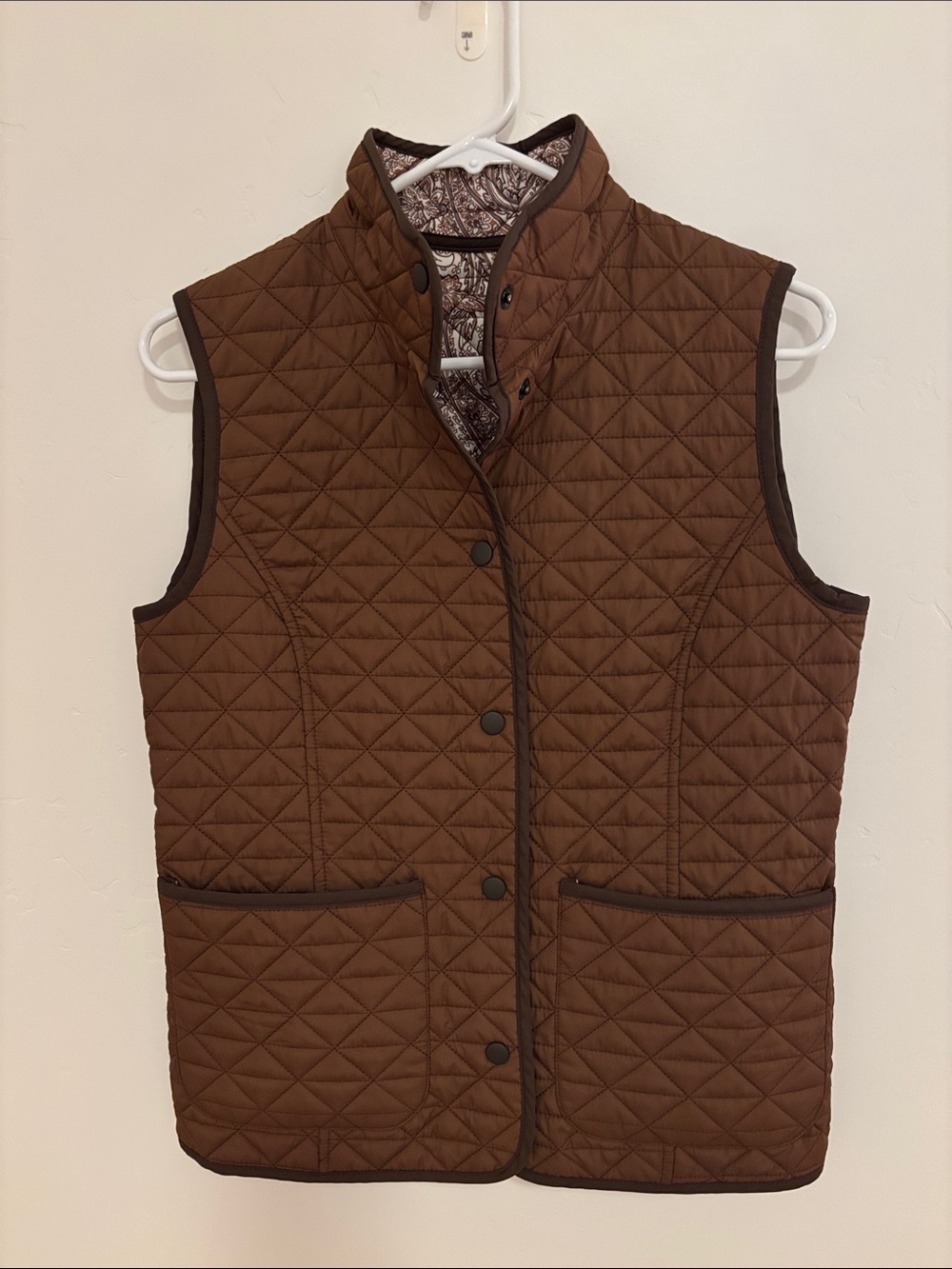 Lands' End Quilted Brown Reversible Women's Vest